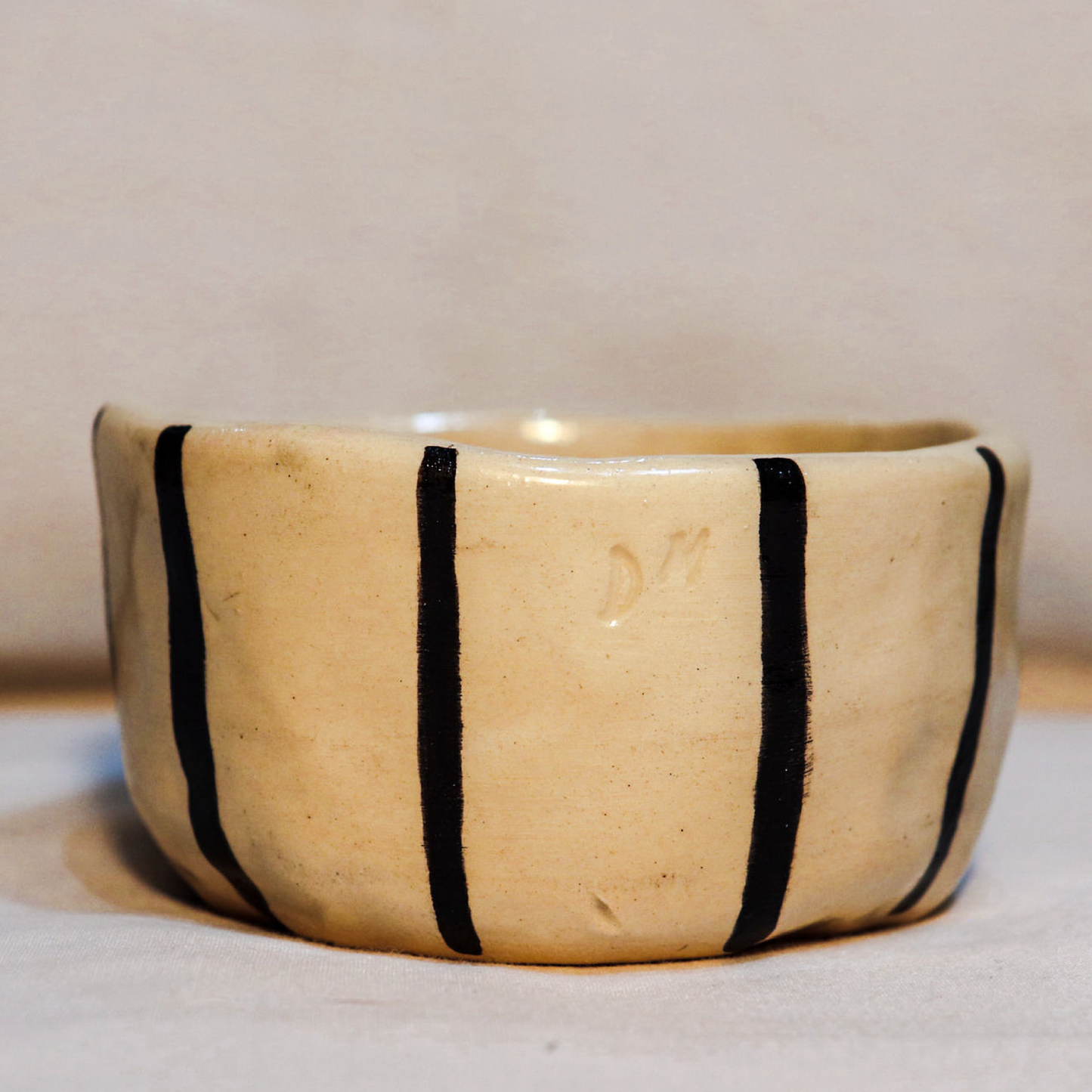 Striped condiment bowl